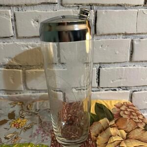 Vintage Wtched Glass Drink Cocktail Shaker